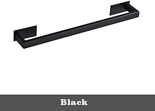 Black Wall-Mounted Stainless Steel Towel Rail