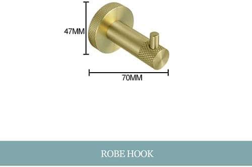 PIZZZENO Brushed Gold Towel Holder Set Robe Hook wall-mounted bathroom hardware