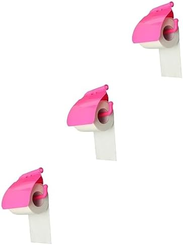 Zerodeko 3pcs Wall-Mounted Tissue Box Holder Design Rose Red