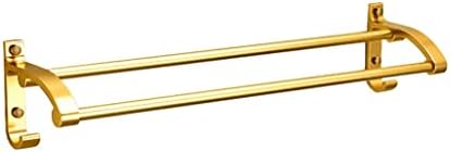 Double Towel Rail Space Aluminum Towel Rack with 236In Dual Hooks