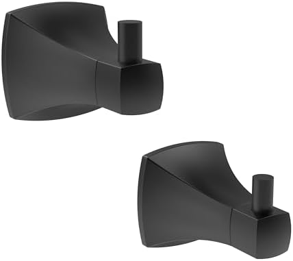 Matte Black 2-Pack Robe Towel Hook Durable Wall-Mounted Bathroom Kitchen Essential