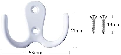 6-Piece Metal Double Prong Robe Hooks
