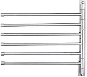 6-Bar Swivel Towel Hanger Rust-Resistant Space-Saving