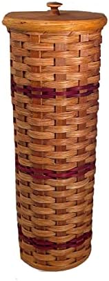Amish Handmade Toilet Paper Holder Basket Red