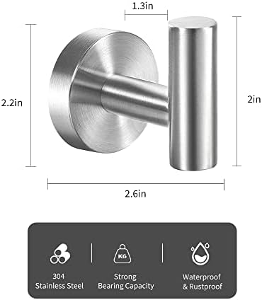 Stainless Steel Towel Hook Modern Wall-Mounted Bathroom Clock Robe Holder