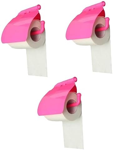 Zerodeko 3pcs Wall-Mounted Tissue Box Holder Design Rose Red