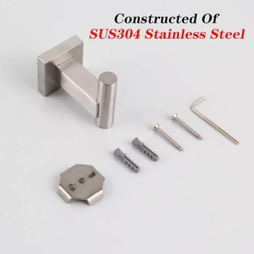 GERZWY Modern Stainless Steel Bathroom Coat Hook Pair