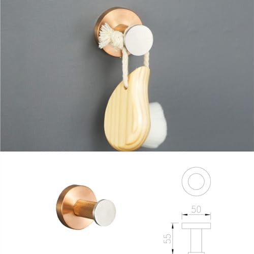 PIZZZENO Knurling Design Rose Gold Brushed Wall Mount Clothes Hook