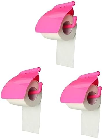 Zerodeko 3pcs Wall-Mounted Tissue Box Holder Design Rose Red