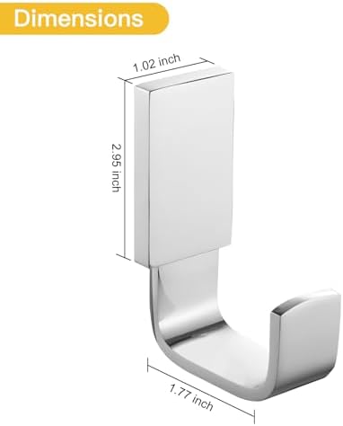 Chrome Brass Towel Hook Bathroom Kitchen Use Self-adhesive or Wall-Mount