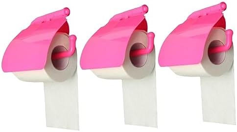Zerodeko 3pcs Wall-Mounted Tissue Box Holder Design Rose Red