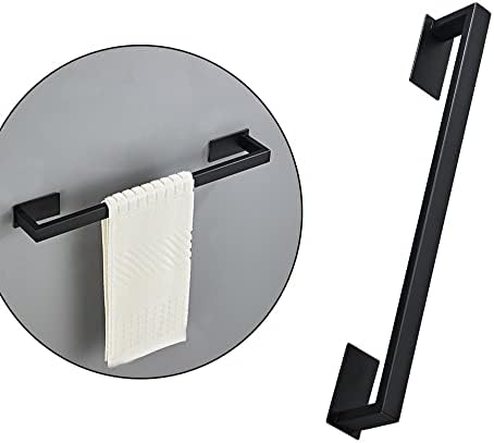 Black Wall-Mounted Stainless Steel Towel Rail