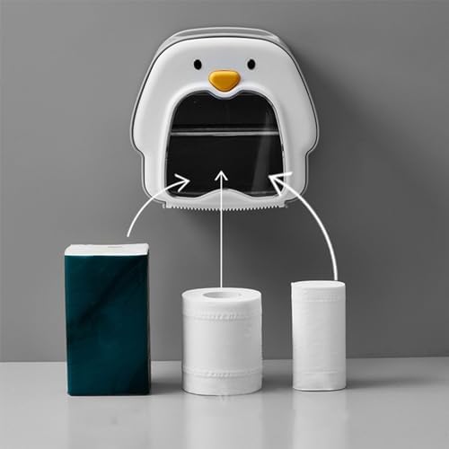 Aonyaybm penguin-shaped covered toilet paper holder Pink