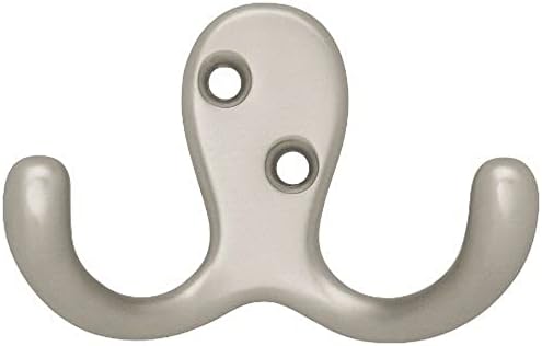 Double Prong Robe Hook Satin Nickel