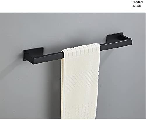 Black Wall-Mounted Stainless Steel Towel Rail