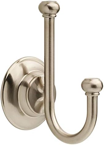 SpotShield Brushed Nickel Towel Hook Double J 1-Pack