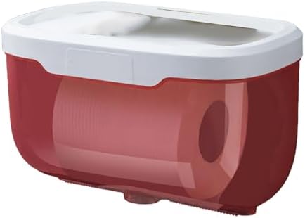 Gsycle Waterproof Wall Toilet Paper Holder with Cover Pink