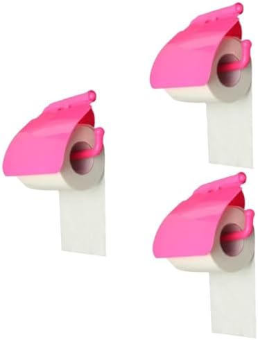 Zerodeko 3pcs Wall-Mounted Tissue Box Holder Design Rose Red