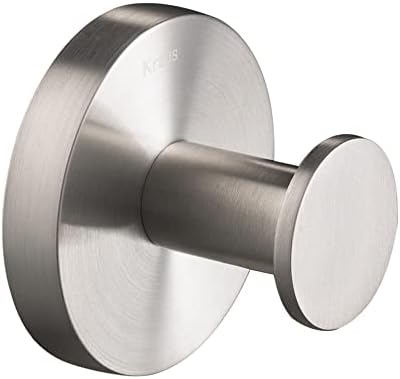 Kraus Elie Bathroom Robe Towel Hook Brushed Nickel Heavy Duty
