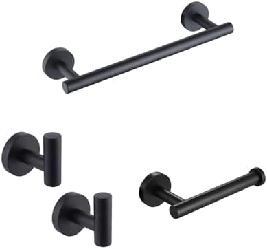 KES Matte Black Hand Towel Bar Rust-Resistant Easy to Install