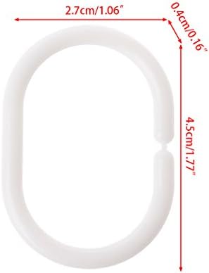 12-Piece bendable shower curtain rings for small spaces