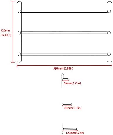 Stylish Durable 24-Inch Towel Rail with Matte Black Finish