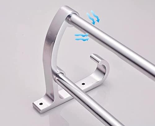 Double Towel Rail Space Aluminum Towel Rack with 236In Dual Hooks