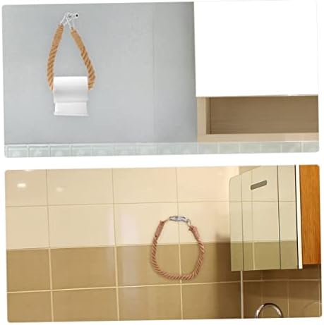 2-Piece Rustic Rope Toilet Holders 40cm Wall Mount