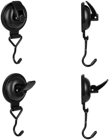Heavy Duty Vacuum Suction Bowl Holder 2-Pack Reusable Towel Kitchen Hook Black