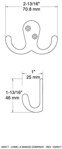 Double Prong Robe Hook Satin Nickel