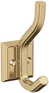 Champagne Bronze Double-Pronged Wall Hook for Coats Backpacks