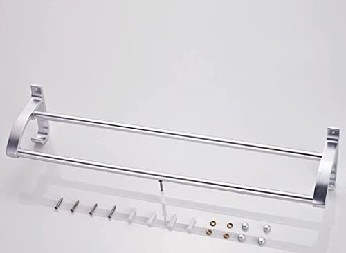 Double Towel Rail Space Aluminum Towel Rack with 236In Dual Hooks
