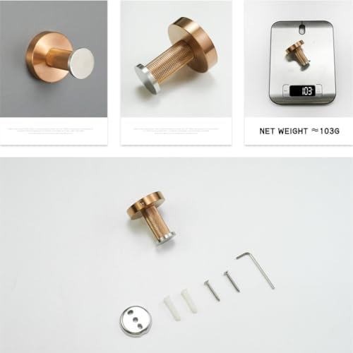 PIZZZENO Knurling Design Rose Gold Brushed Wall Mount Clothes Hook