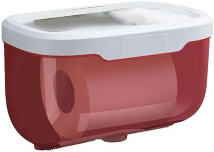 Gsycle Waterproof Wall Toilet Paper Holder with Cover Pink