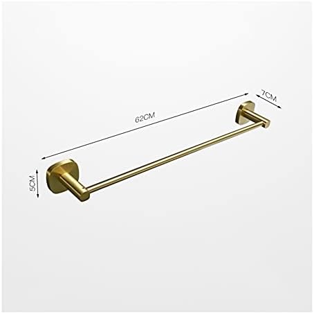Sturdy Wall-Mounted Gold Brushed Aluminum Towel Rail Durable Bathroom Towel Holder