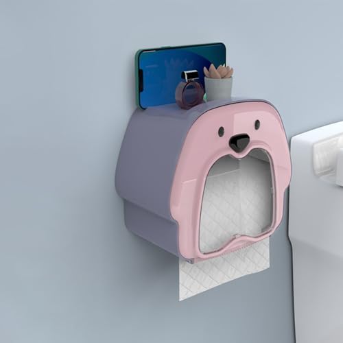 Aonyaybm penguin-shaped covered toilet paper holder Pink