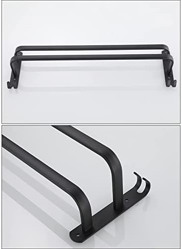 Matte Black Aluminum Wall Mounted Towel Bar