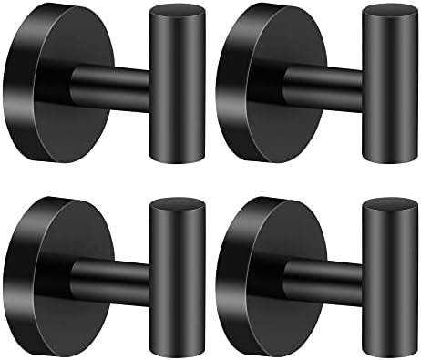 Matte Black Towel Hook Set for Bathroom Robe Kitchen Garage