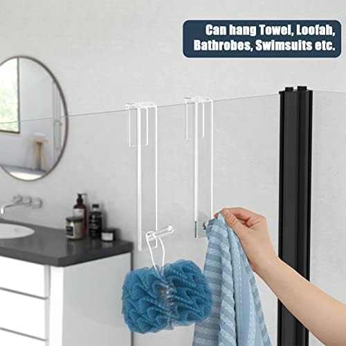 DNCG Clear Glass Door Hooks Extendable Durable Towel Robe Hook
