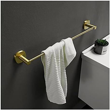Sturdy Wall-Mounted Gold Brushed Aluminum Towel Rail Durable Bathroom Towel Holder