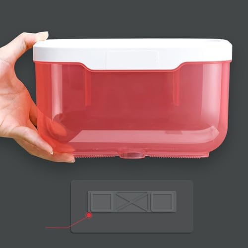 Gsycle Waterproof Wall Toilet Paper Holder with Cover Pink