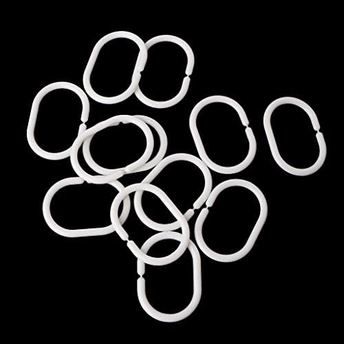 12-Piece bendable shower curtain rings for small spaces