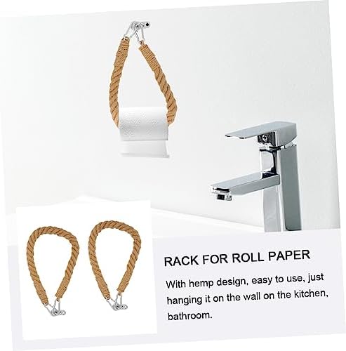 2-Piece Rustic Rope Toilet Holders 40cm Wall Mount