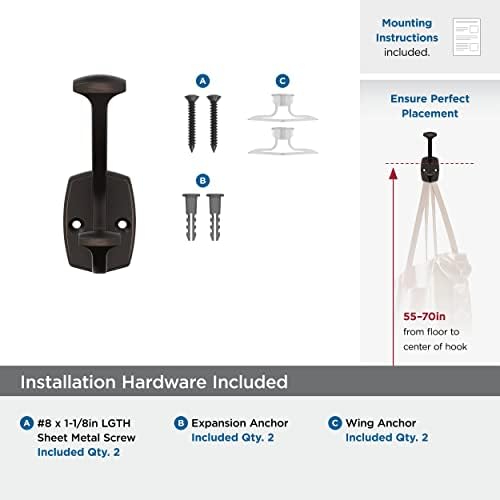 Sturdy Durable Amerock H37001ORB Wall Hook
