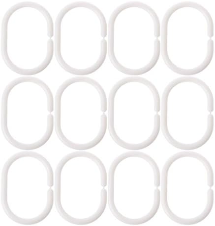 12-Piece bendable shower curtain rings for small spaces