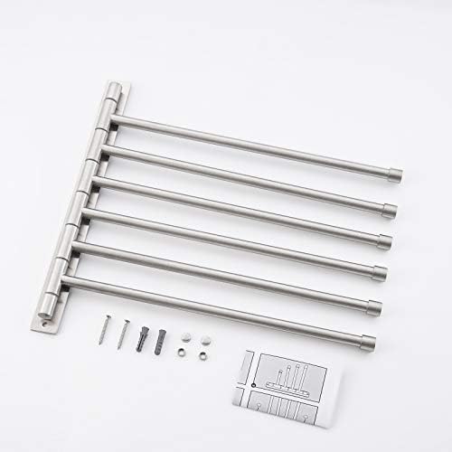 6-Bar Swivel Towel Hanger Rust-Resistant Space-Saving