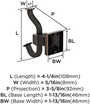 Amerock BH36020ORB Oil Rubbed Bronze Robe Hook