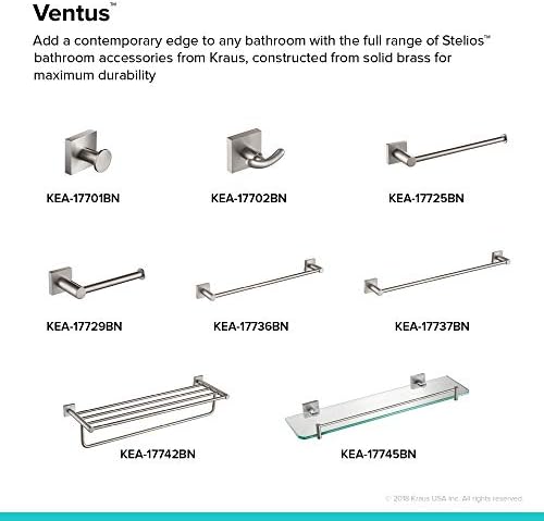 Kraus Ventus Bathroom Robe Towel Hook Brushed Nickel Finish