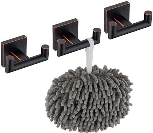 KOKOSIRI Robe Hooks Bathroom Double Towel Coat Hook Set