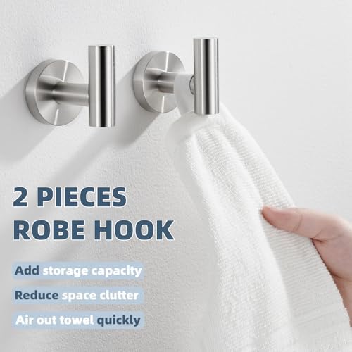 Sturdy 304 STEEL towel hook pair